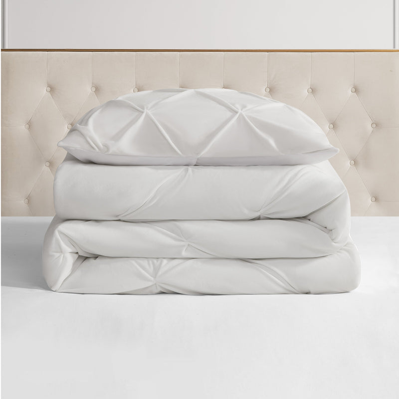 Kiss Pleat Micromink Comforter Set - White - Juicy Couture