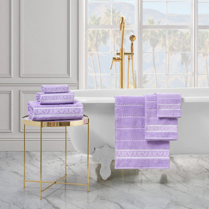Plush Stripe Bath Towel Set