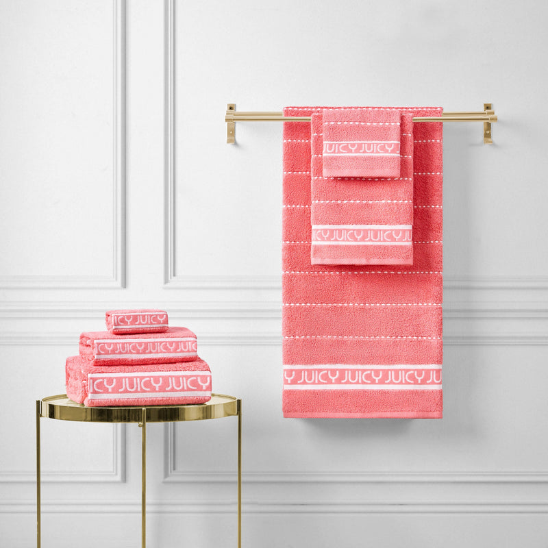 Plush Stripe Bath Towel Set