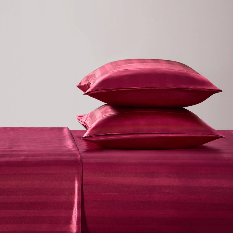 Light Raspberry Satin Sheets Damask Stripe Satin Sheet Set - Juicy Couture