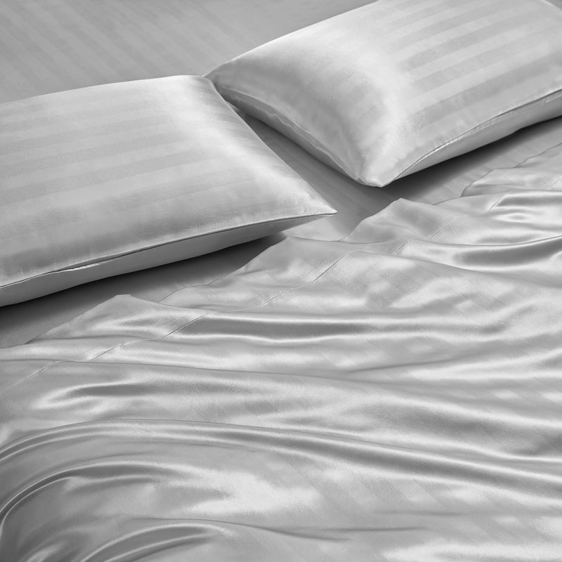 Damask Stripe Satin Sheet Set