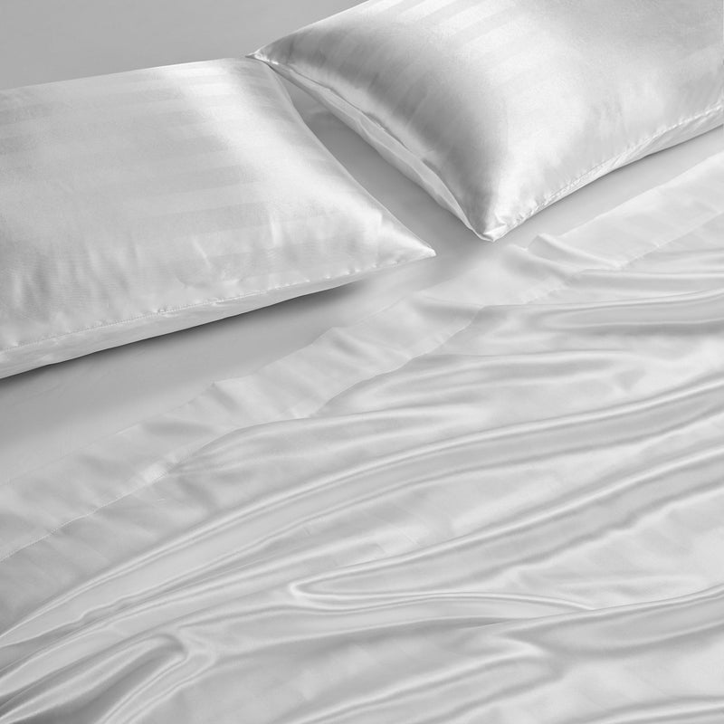Damask Stripe Satin Sheet Set