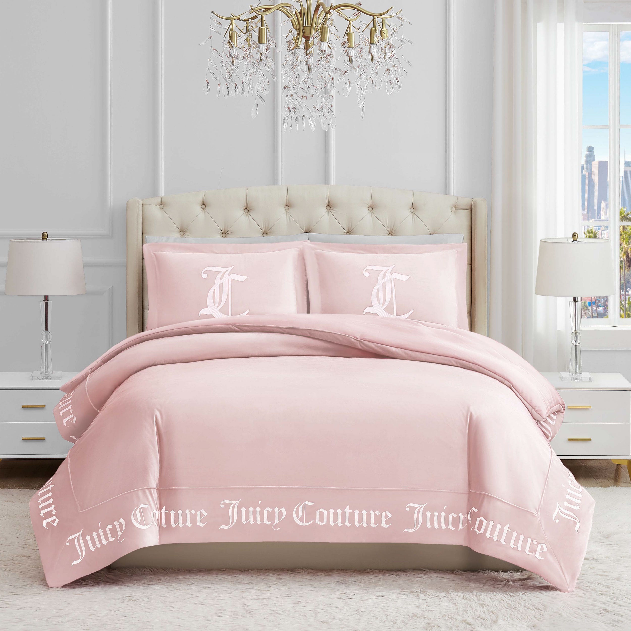 Juicy Couture ツインシーツセット ピンク Gothic Comforter Set - Juicy Couture
