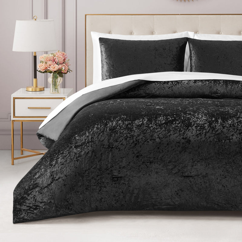 Crushed Velvet Comforter Set