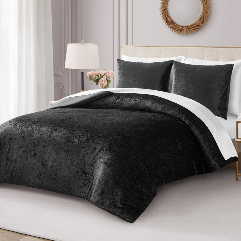 Crushed Velvet Comforter Set