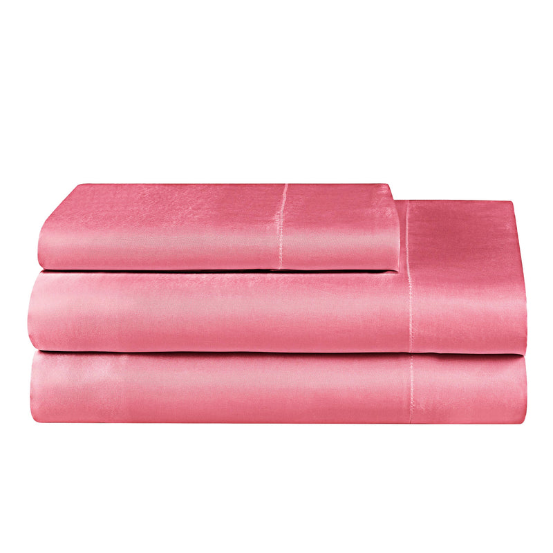 Light Raspberry Satin Sheets Solid Satin Sheet Set - Juicy Couture