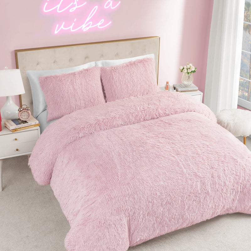 Shaggy Faux Fur Comforter Set