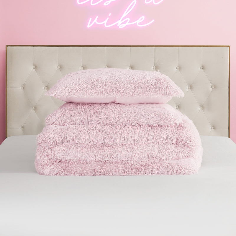 Shaggy Faux Fur Comforter Set
