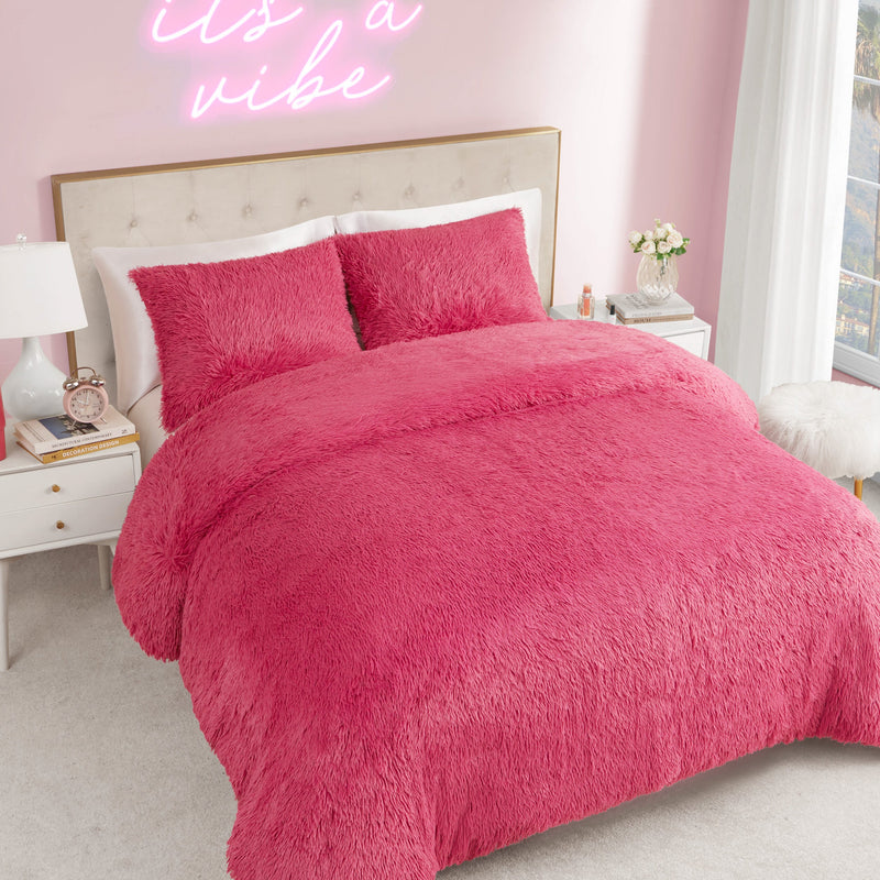 Shaggy Faux Fur Comforter Set