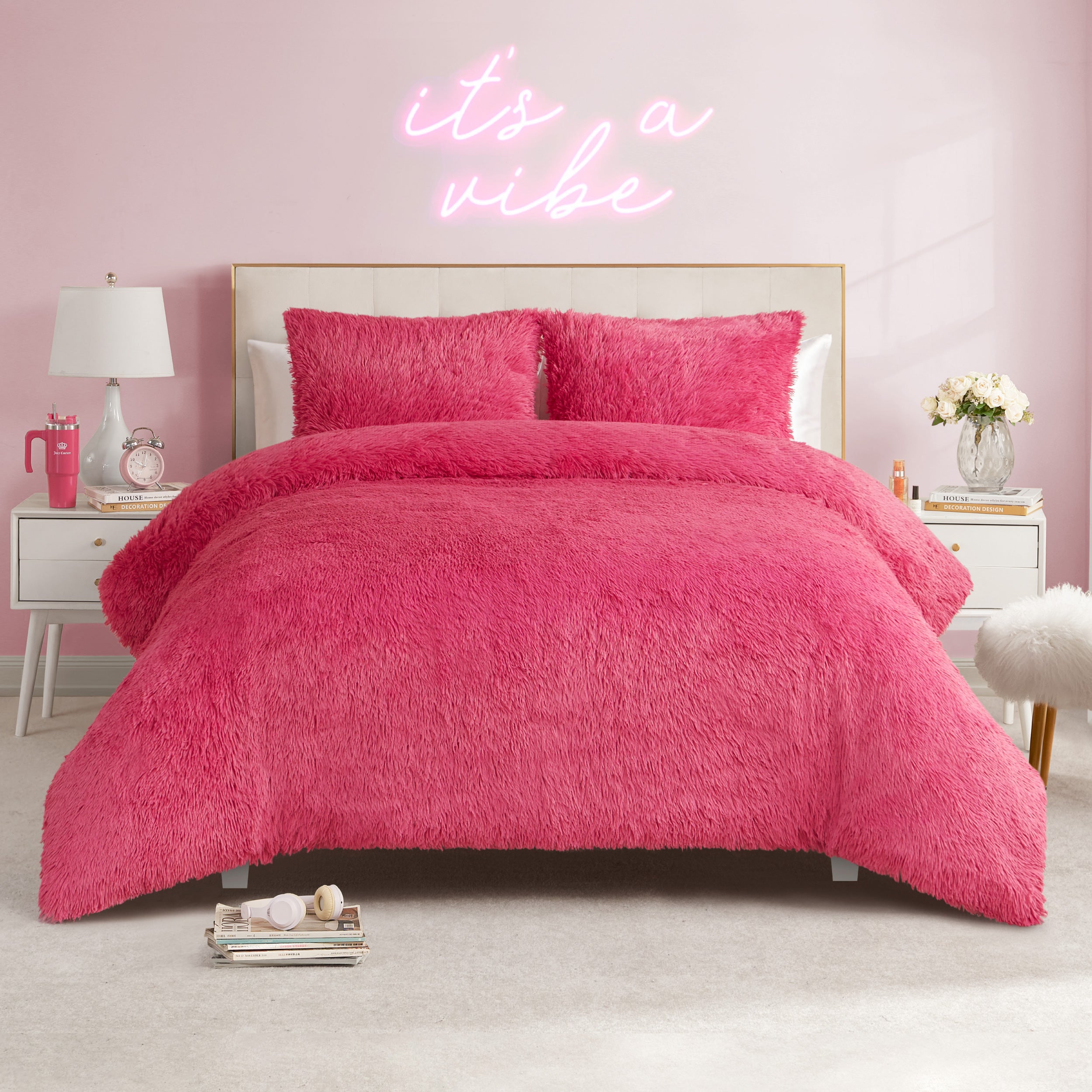 Shaggy Faux Fur Comforter Set - Juicy Couture