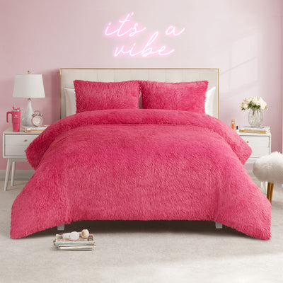 Shaggy Faux Fur Comforter Set
