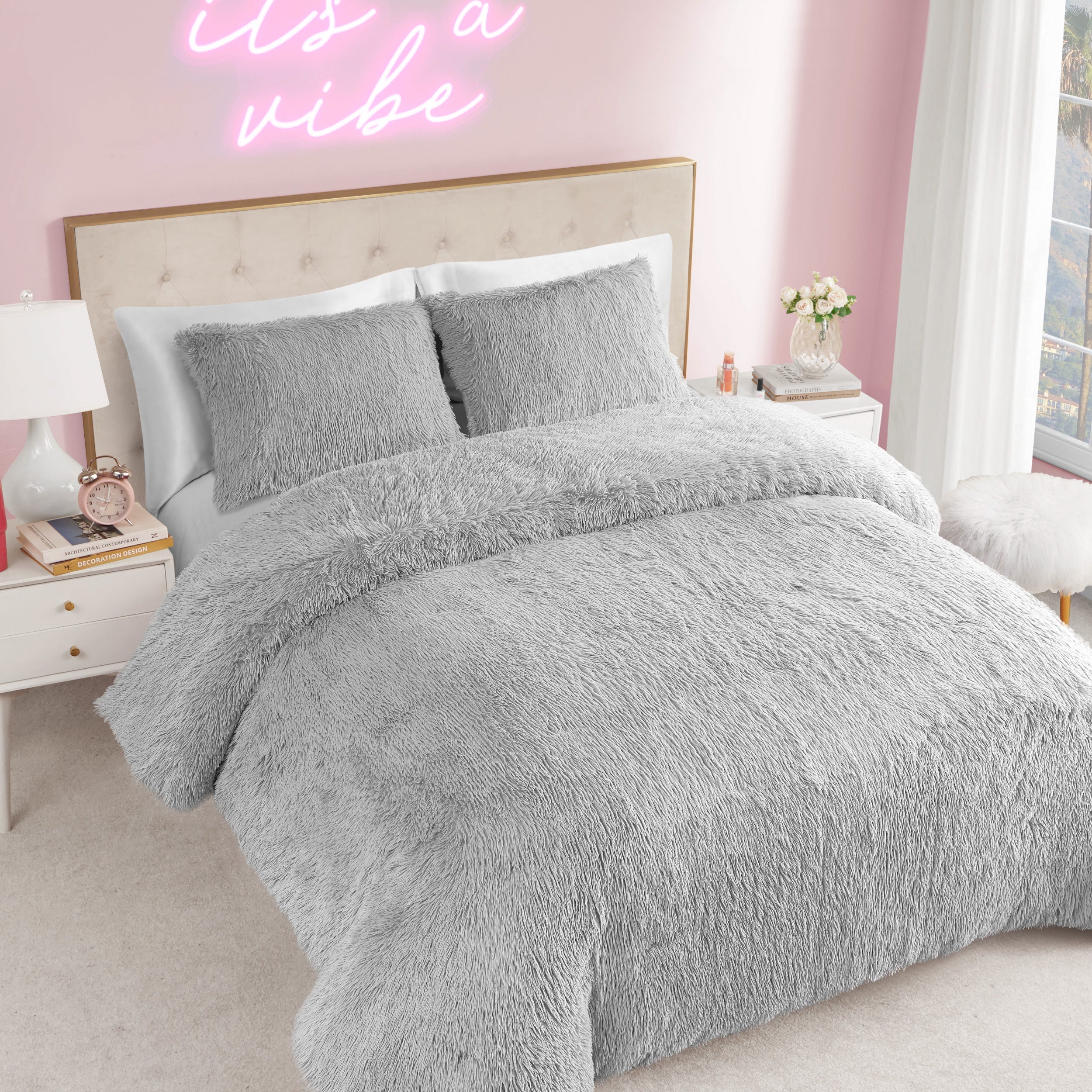 Shaggy Faux Fur Comforter Set - Juicy Couture