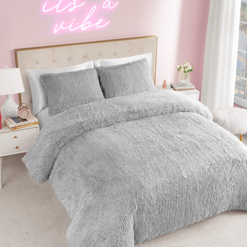 Shaggy Faux Fur Comforter Set