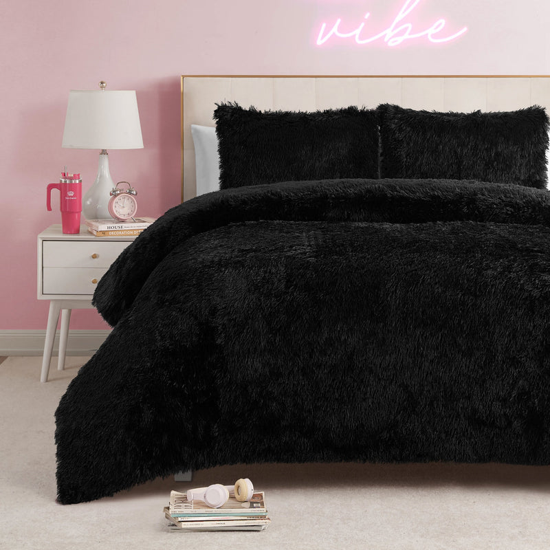 Shaggy Faux Fur Comforter Set