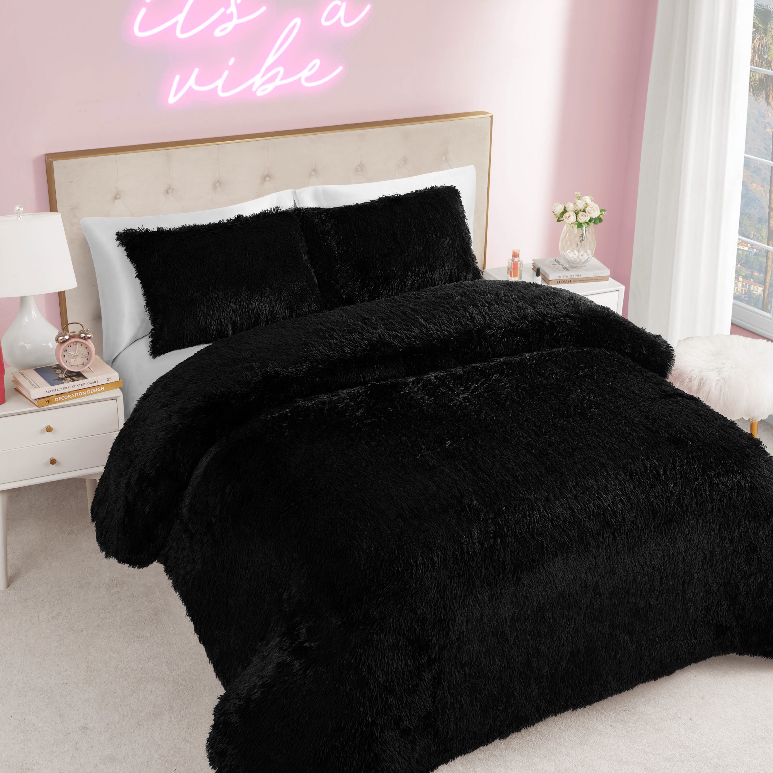 Shaggy Faux Fur Comforter Set - Juicy Couture