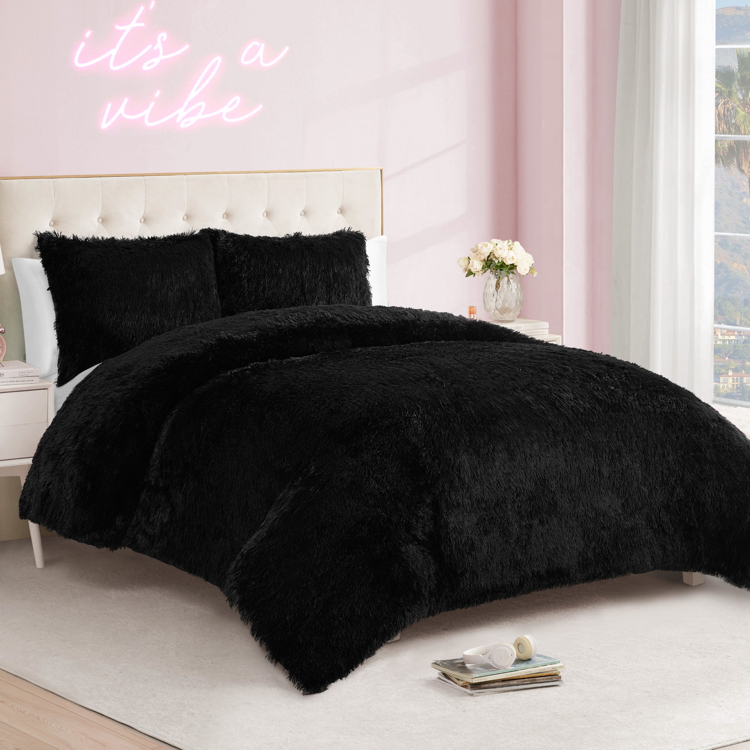 Shaggy Faux Fur Comforter Set - Juicy Couture