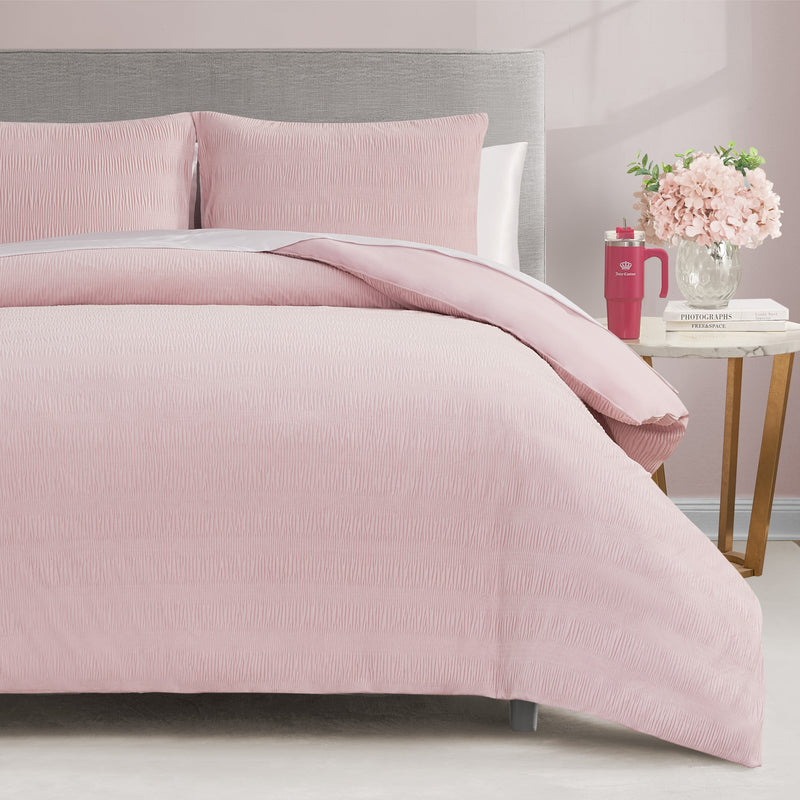 Crinkle Velvet Comforter Set - Lotus Pink - Juicy Couture
