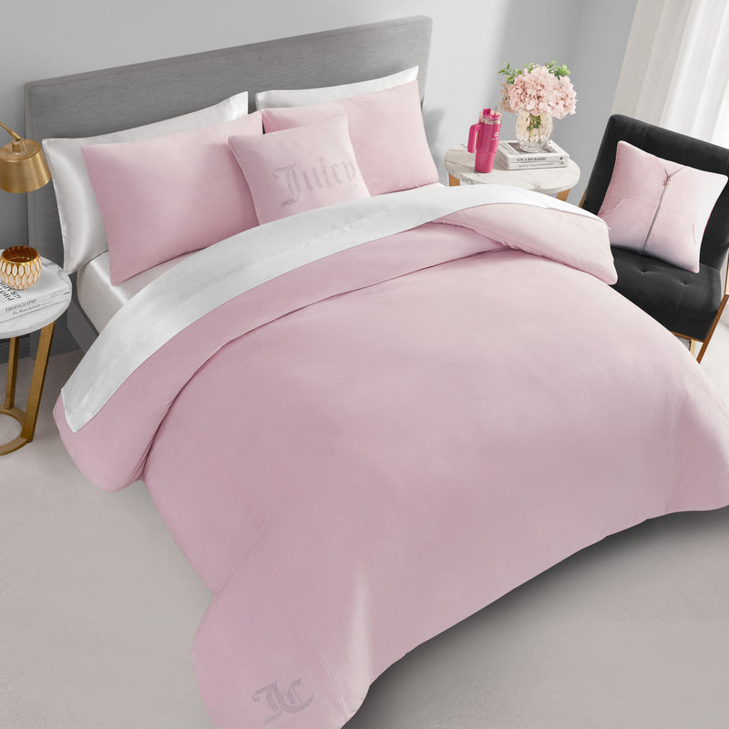 Solid Velour Comforter Set - Marshmallow Pink - Juicy Couture