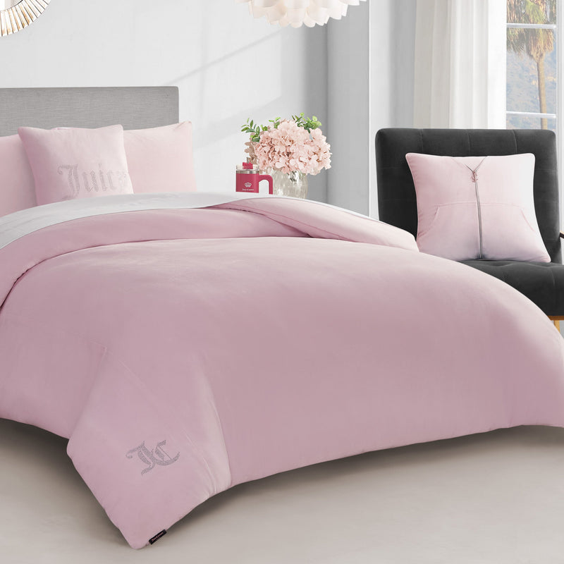 Solid Velour Comforter Set - Marshmallow Pink - Juicy Couture