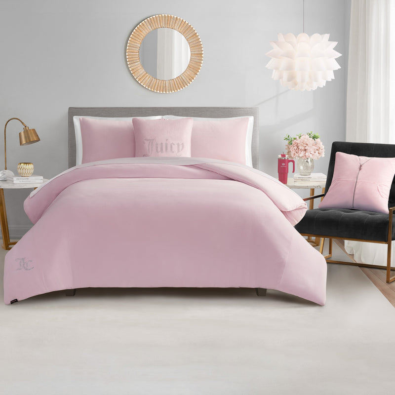 Solid Velour Comforter Set - Marshmallow Pink - Juicy Couture