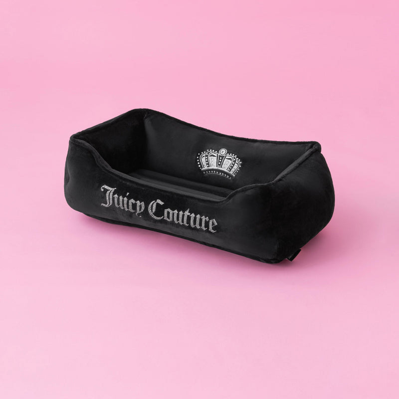 Crown Bling Black Pet Bed