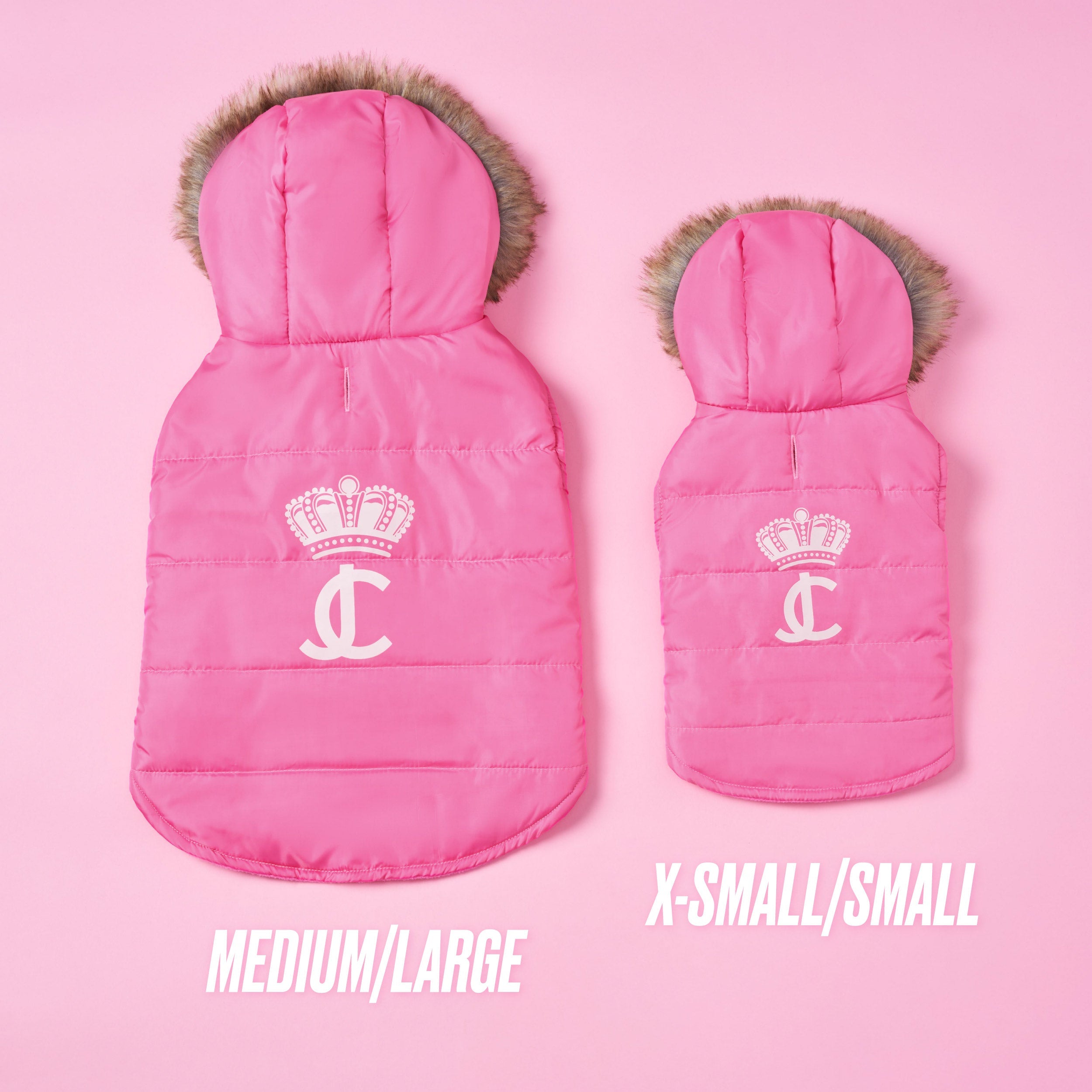 JuicyCouture 犬用コート フード付き ピンク Pet Faux Fur Hooded Jacket - Juicy Couture