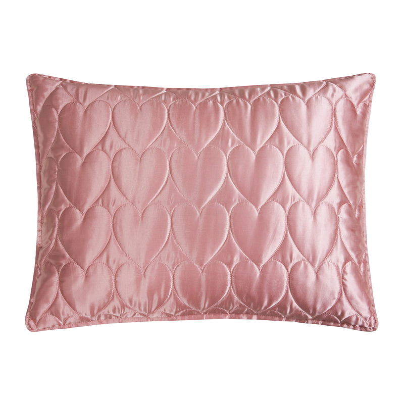Satin Heart Stitched Quilt Set - Rose Pink - Juicy Couture