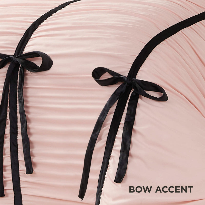 Amelie Bows Ruched Comforter Set - Crystal Pink - Juicy Couture