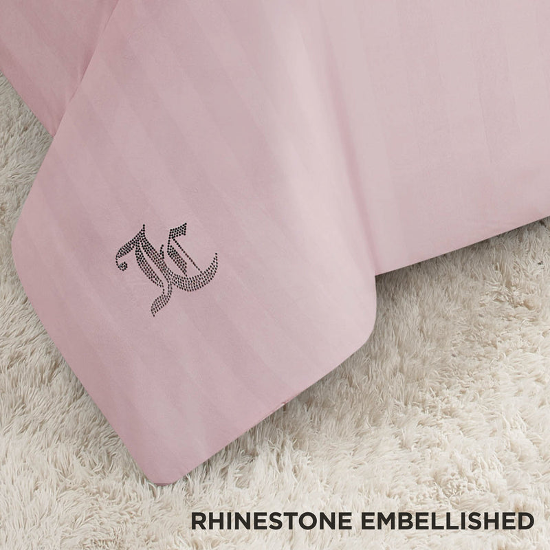 Jenny Velour Striped Jacquard Comforter Set - Light Pink - Juicy Couture