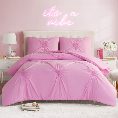 Amora Gathered Heart Comforter Set