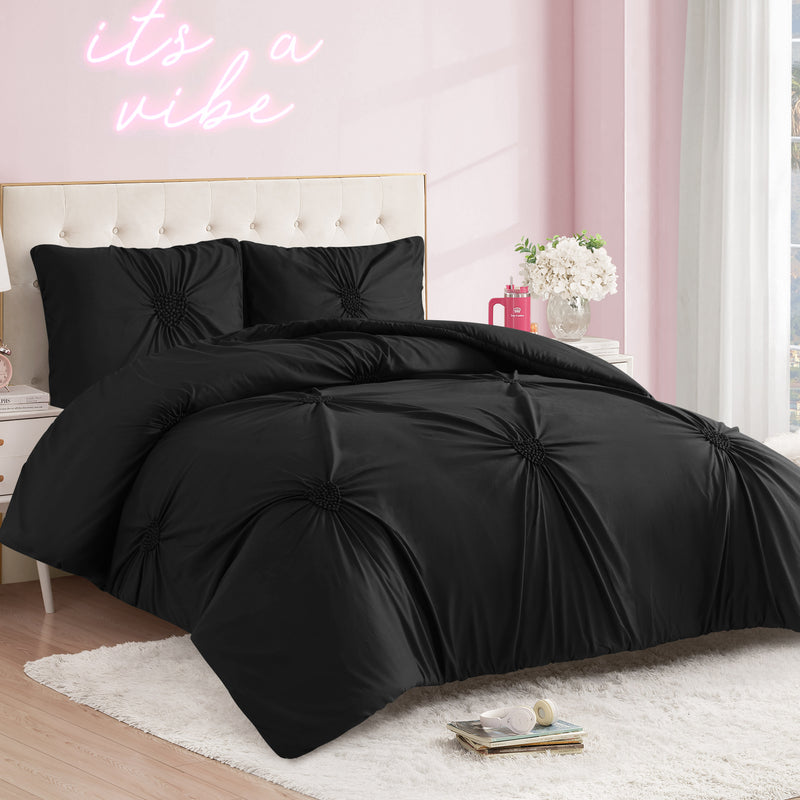 Amora Gathered Heart Comforter Set