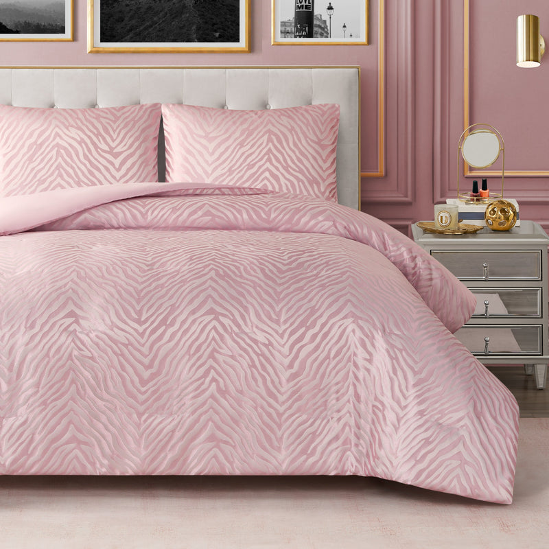 Sparkle Zebra Jacquard Comforter Set