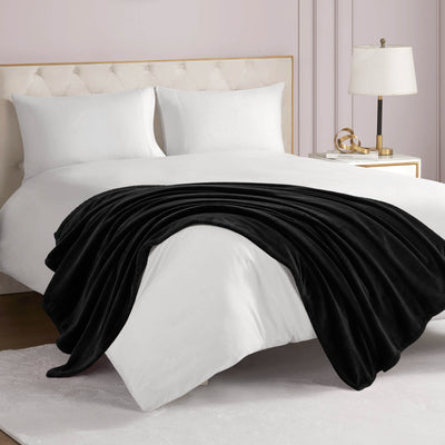 Solid Plush Throw Blanket - Black - Juicy Couture