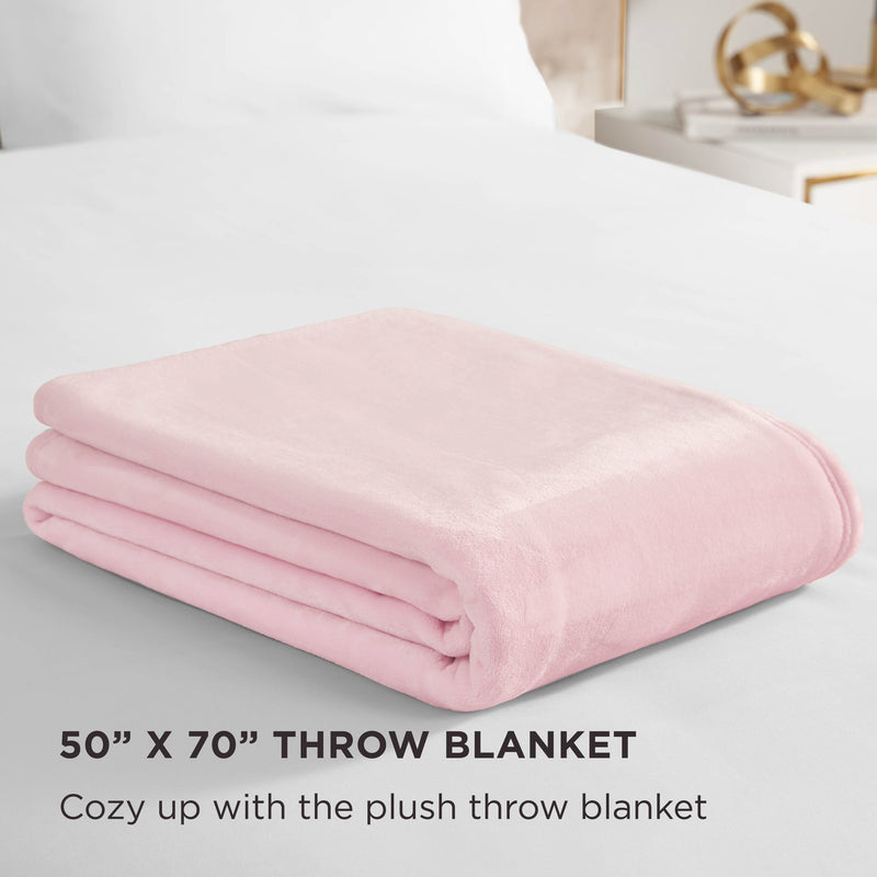 Solid Plush Throw Blanket