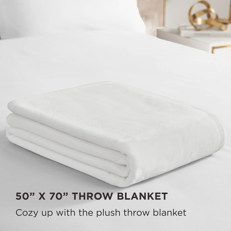 Solid Plush Throw Blanket