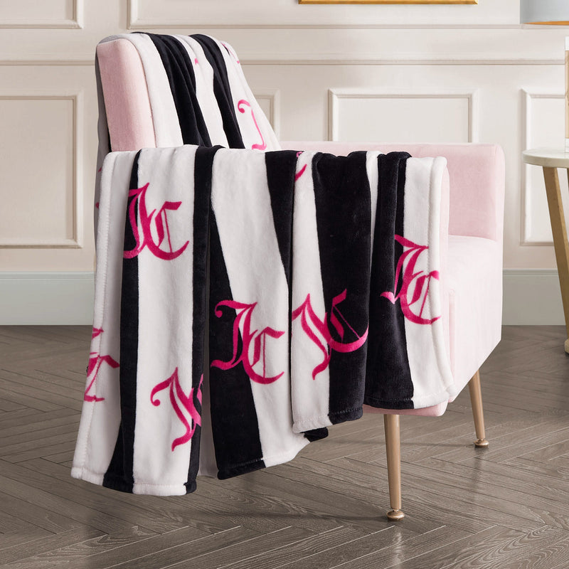 Cabana Plush Blanket - Black - Juicy Couture