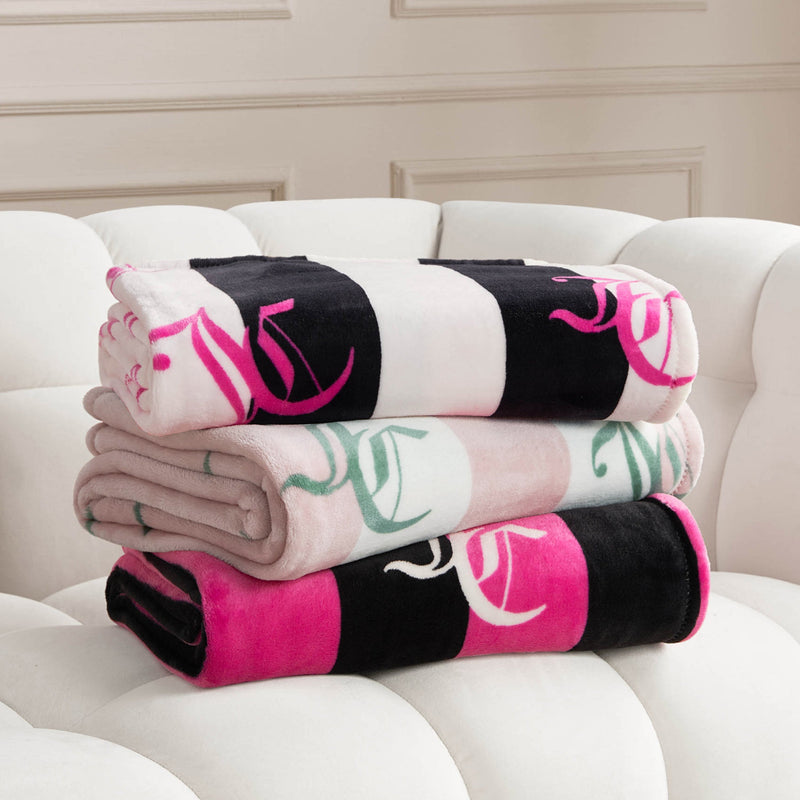 Cabana Plush Blanket - Black - Juicy Couture