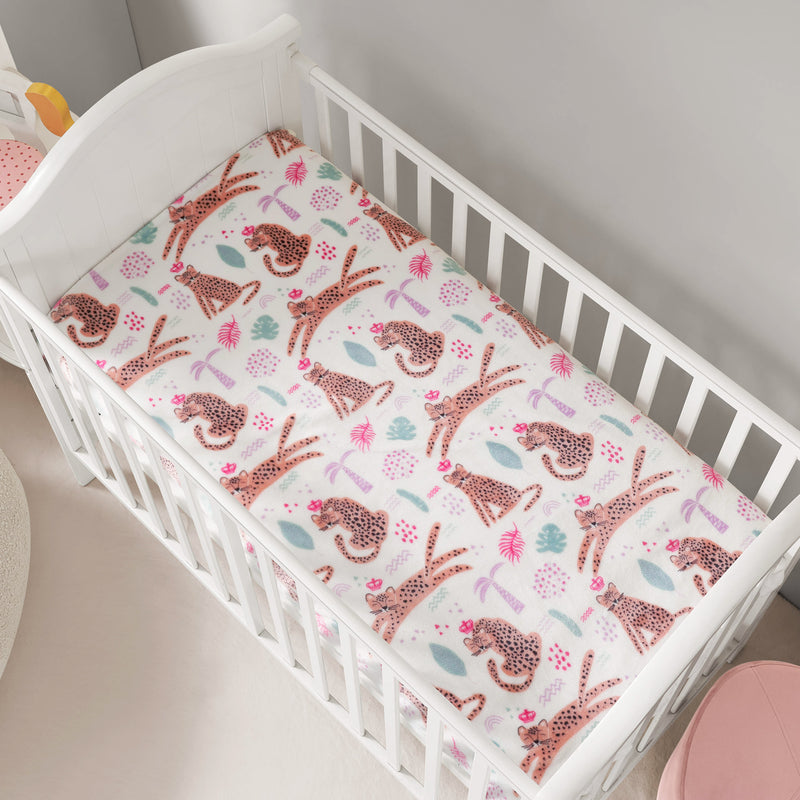 Plush Baby Throw Blanket - Leopard Jungle White - Juicy Couture