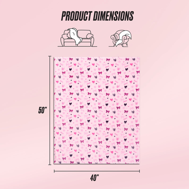 Plush Baby Throw Blanket - Juicy Ribbon Pink - Juicy Couture