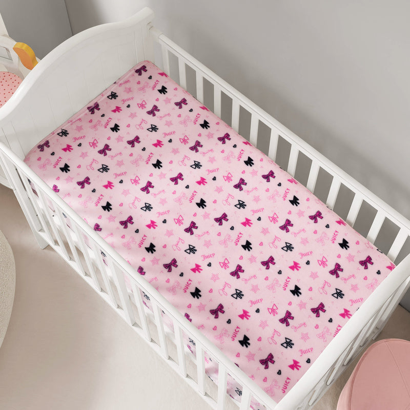 Plush Baby Throw Blanket - Juicy Ribbon Pink - Juicy Couture
