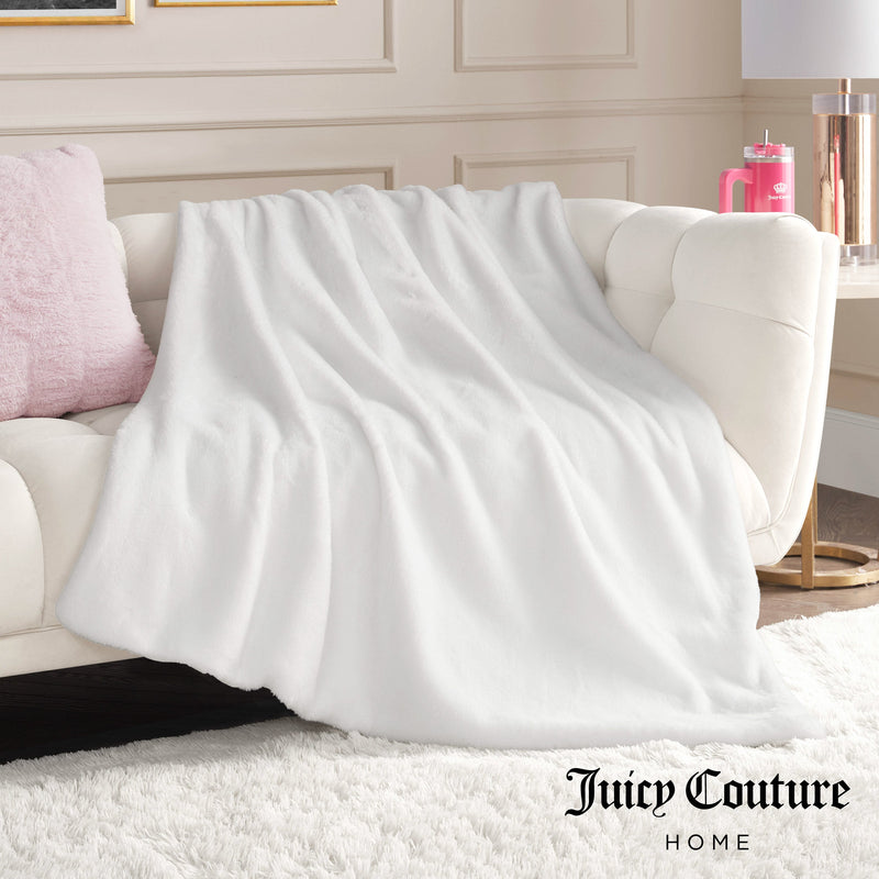 Solid Rabbit Mink Faux Fur Throw Blanket