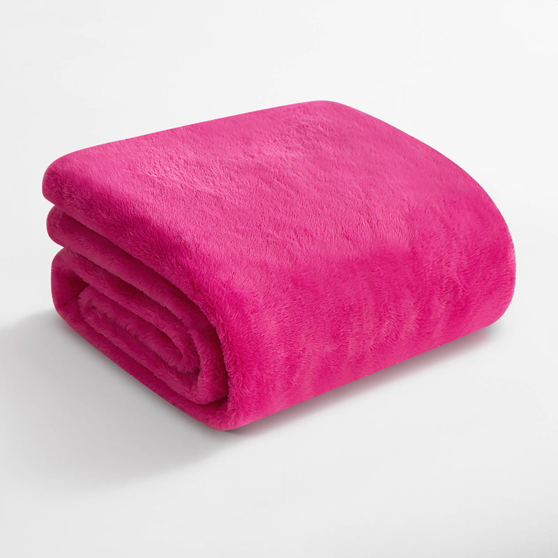 Solid Rabbit Mink Faux Fur Throw Blanket - Juicy Couture