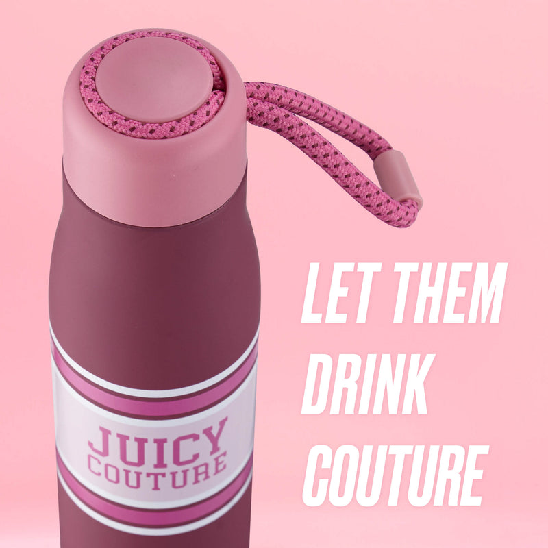 Luxe Loop Hydration Stainless Steel Tumbler - Varsity Logo Burgundy - Juicy Couture