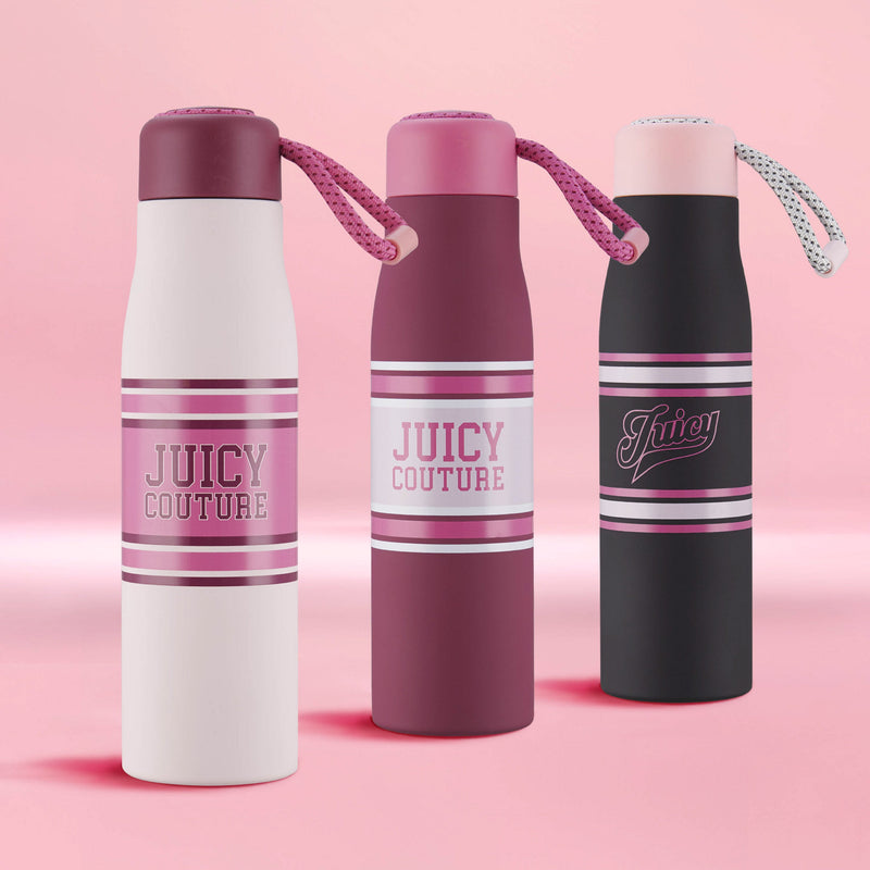 Luxe Loop Hydration Stainless Steel Tumbler - Varsity Logo Dogwood Pink - Juicy Couture
