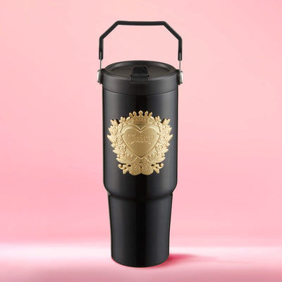 Flip & Sip Hydration Stainless Steel Tumbler - Black - Juicy Couture