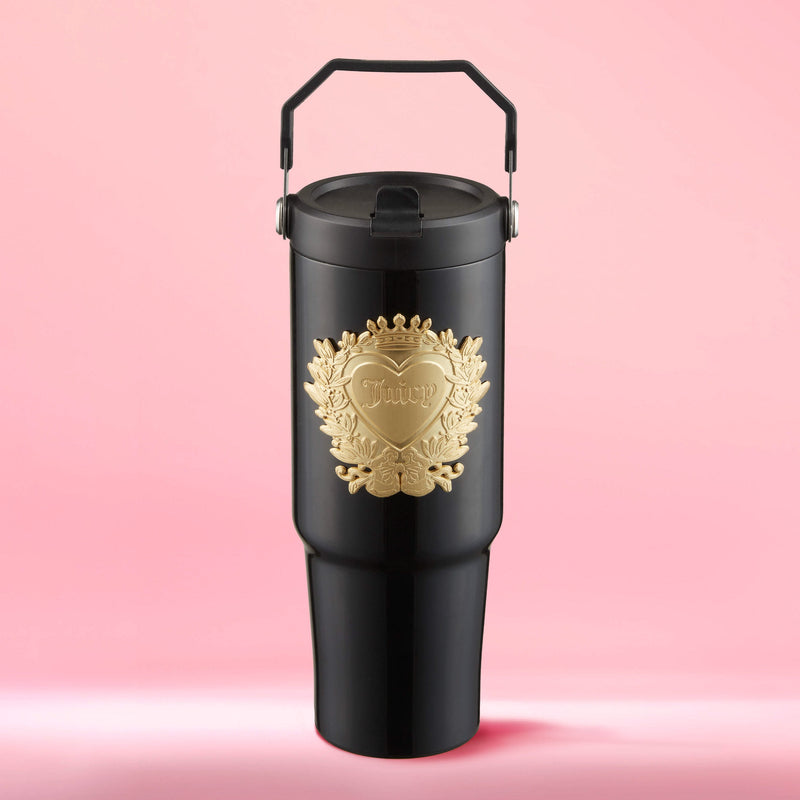 Flip & Sip Hydration Stainless Steel Tumbler - Black - Juicy Couture