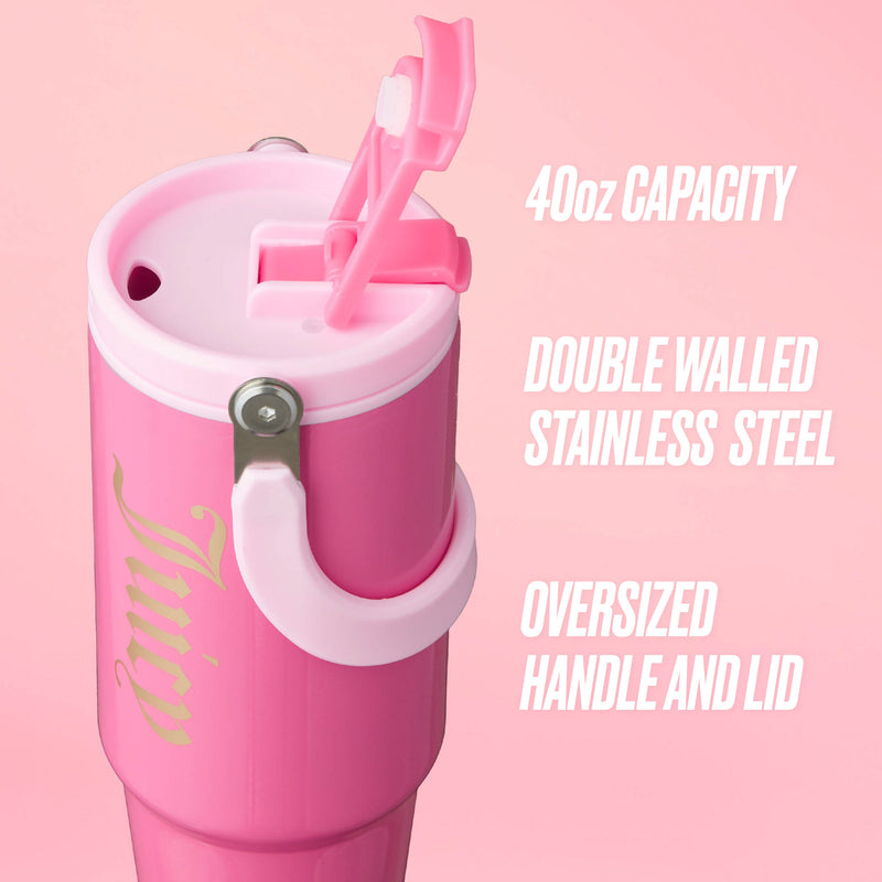 Flip Fusion Hydration Stainless Steel Tumbler - Hot Pink - Juicy Couture