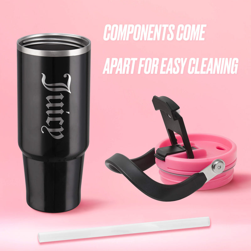 Flip Fusion Hydration Stainless Steel Tumbler - Black - Juicy Couture