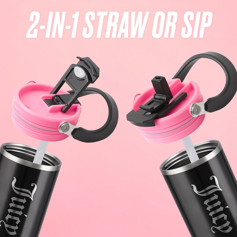 Flip Fusion Hydration Stainless Steel Tumbler - Black - Juicy Couture