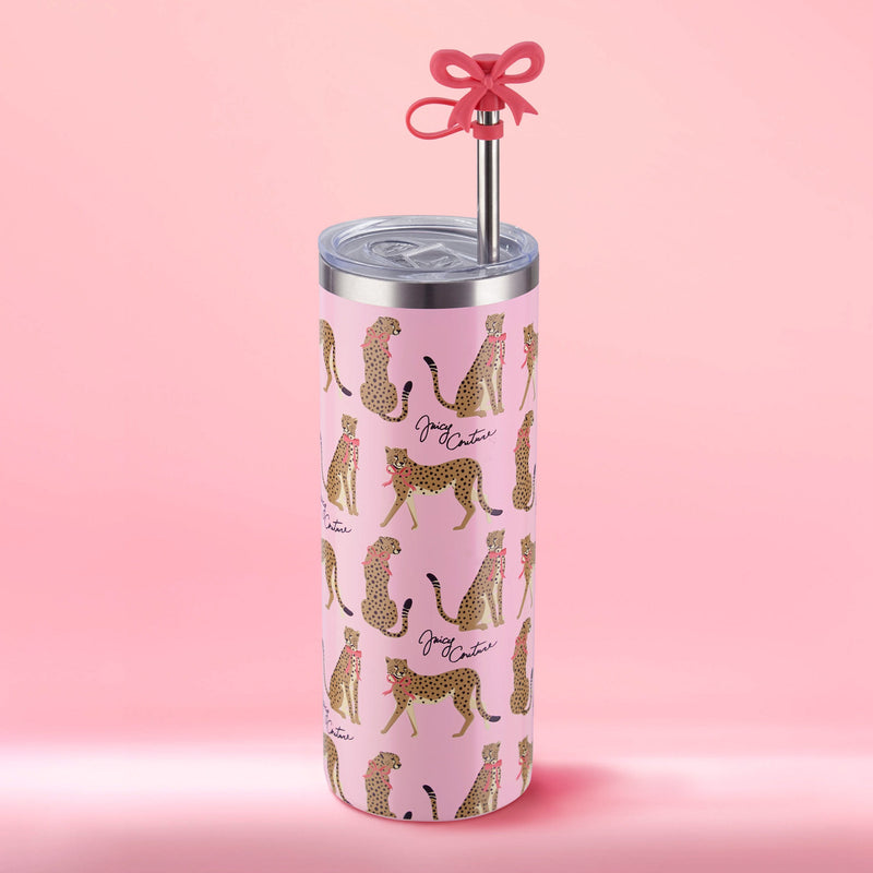 Glam Slip Hydration Stainless Steel Tumbler - Pink Cheetahs - Juicy Couture